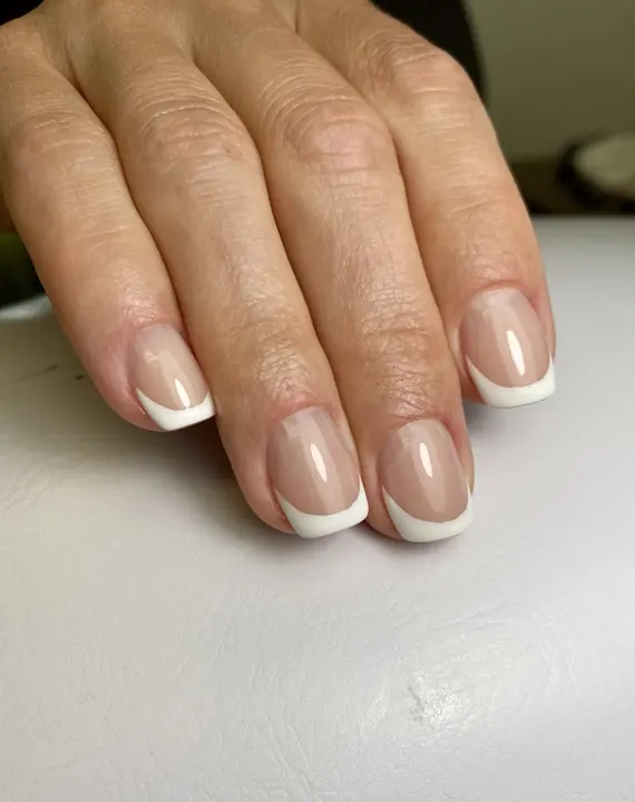 Short natural French manicure